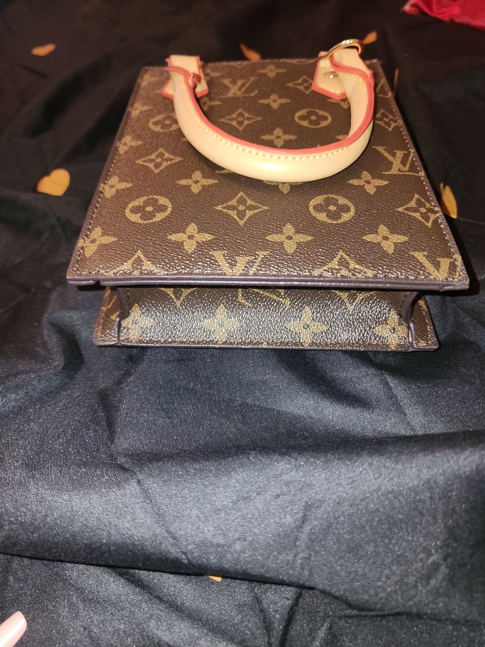 Designer Monogram Canvas Top-Handle Bag in Brown and Tan - Picture 2 of 2